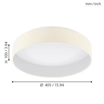 Eglo - LED Stmievateľné stropné svietidlo 1xLED/18W/230V béžová