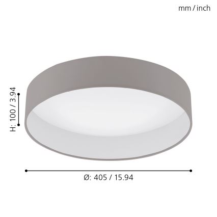 Eglo - LED Stmievateľné stropné svietidlo LED/18W/230V