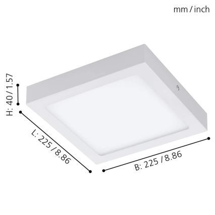 Eglo - LED RGBW Stmievateľné stropné svietidlo FUEVA-C LED/15,6W/230V Bluetooth