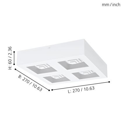 Eglo 96794 - LED Stropné svietidlo FERREROS 4xLED/6,3W/230V