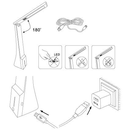 Eglo - LED stmievateľná stolová lampa LED/1,8W/230V čierna
