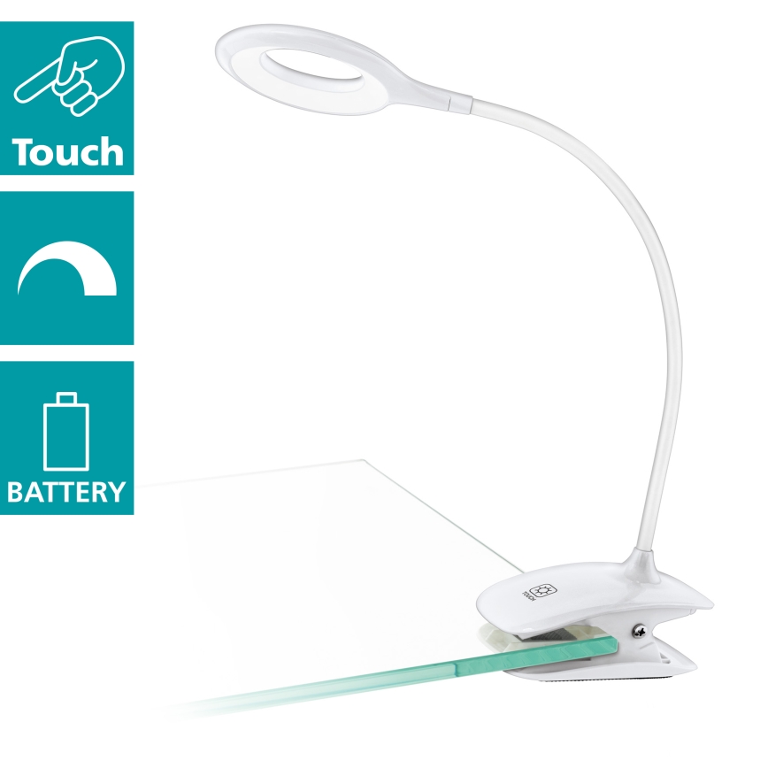 Eglo - LED Stmievateľná lampa s klipom 1xLED/3W/5V 500 mAh biela