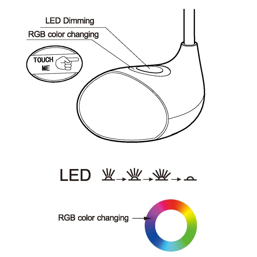 Eglo - LED Stolná lampa 1xLED/2,2W+0,3W/230V RGB
