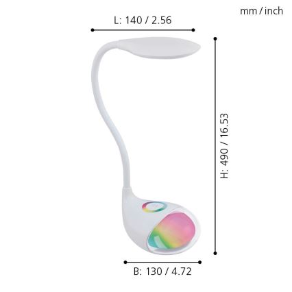 Eglo - LED Stolná lampa 1xLED/2,2W+0,3W/230V RGB
