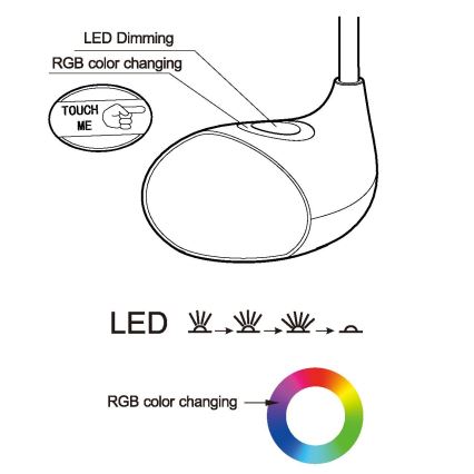 Eglo - LED stmievateľná stolná lampa LED/2,2W+0,3W/230V RGB