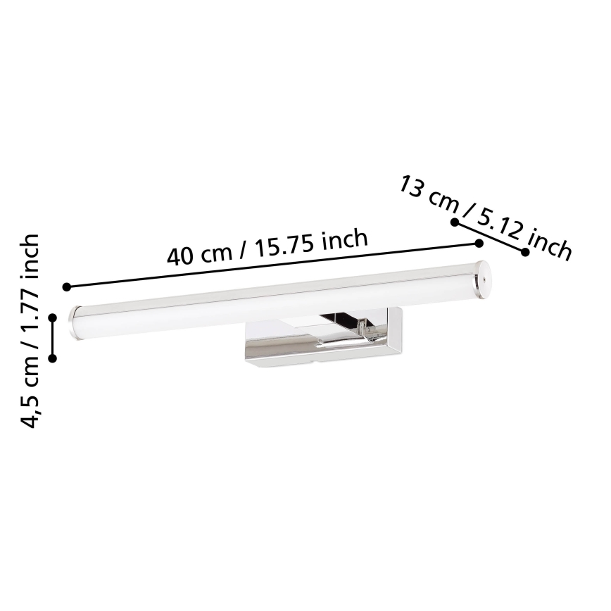 Eglo - LED osvetlenie zrkadla do kúpeľne, 7,4 W/230 V, 40 cm, IP44, lesklý chróm
