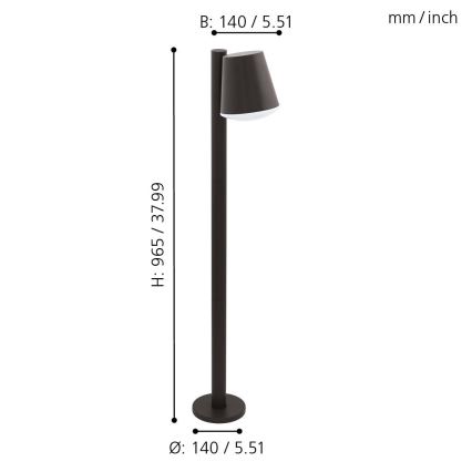 Eglo 97147 - Vonkajšia lampa CALDIERO 1xE27/10W/230V