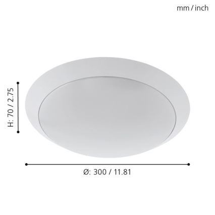 Eglo 97254 - LED Kúpeľňové stropné svietidlo PILONE LED/11W/230V biela