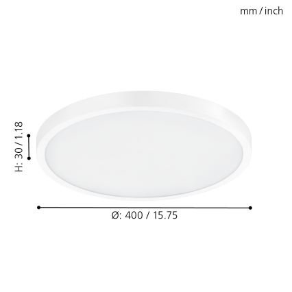 Eglo - LED stropné svietidlo LED/25W/230V biele okrúhle 2500 lm priemer 40 cm
