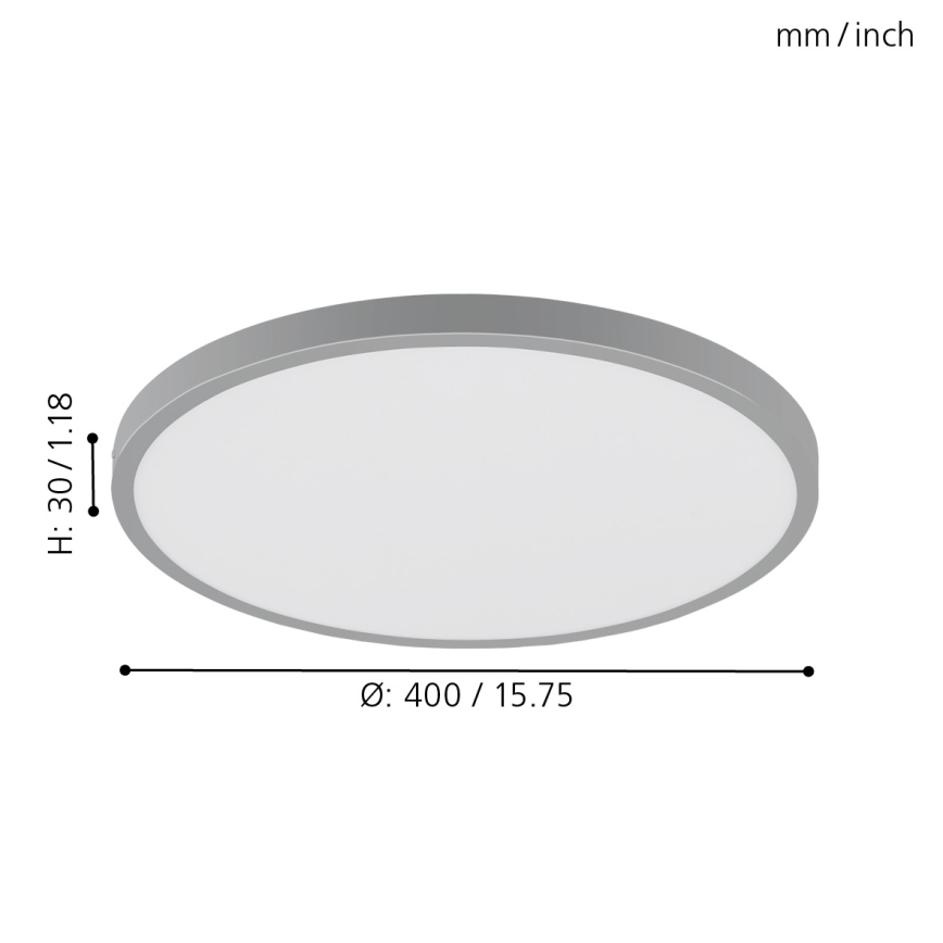 Eglo - LED Stropné svietidlo 1xLED/25W/230V strieborná okrúhly 4000K