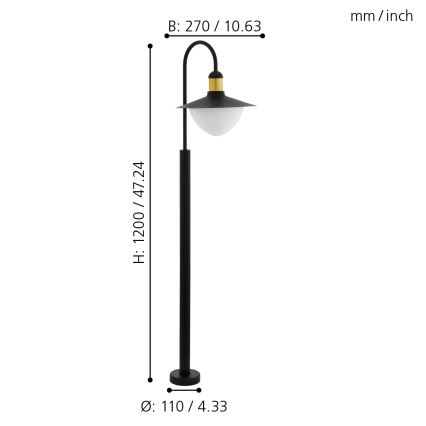 Eglo 97287 - Vonkajšia lampa SIRMIONE 1xE27/60W/230V