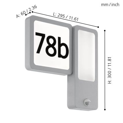 Eglo - LED vonkajšie nástenné svietidlo 2xLED/2,7W + LED/3,6W/230V IP44