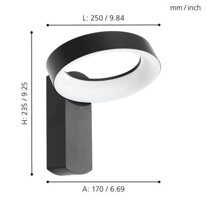 Eglo - LED Vonkajšie nástenné svietidlo LED/11W/230V