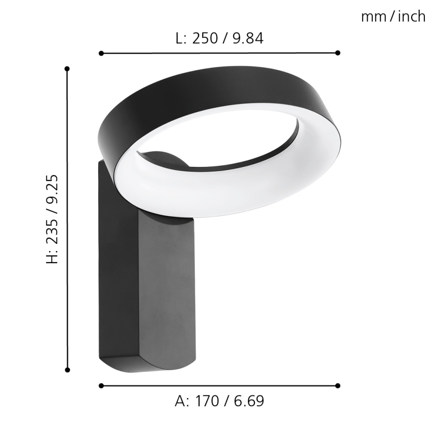 Eglo - LED Vonkajšie nástenné svietidlo LED/11W/230V