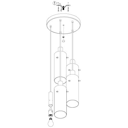 Eglo 97368 -  Luster na lanku MONTEFINO 5xE27/60W/230V