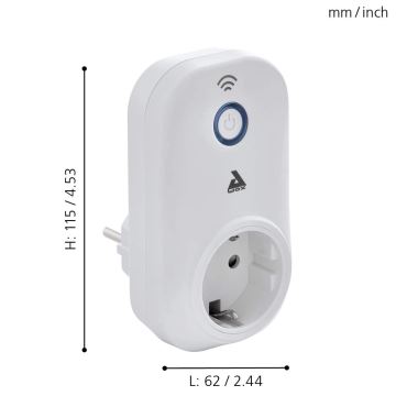 Eglo 97476 - Inteligentná zásuvka Connect plug 2300W