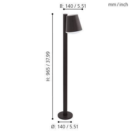 Eglo - LED Stmievateľná vonkajšia lampa CALDIERO-C 1xE27/9W/230V antracit IP44