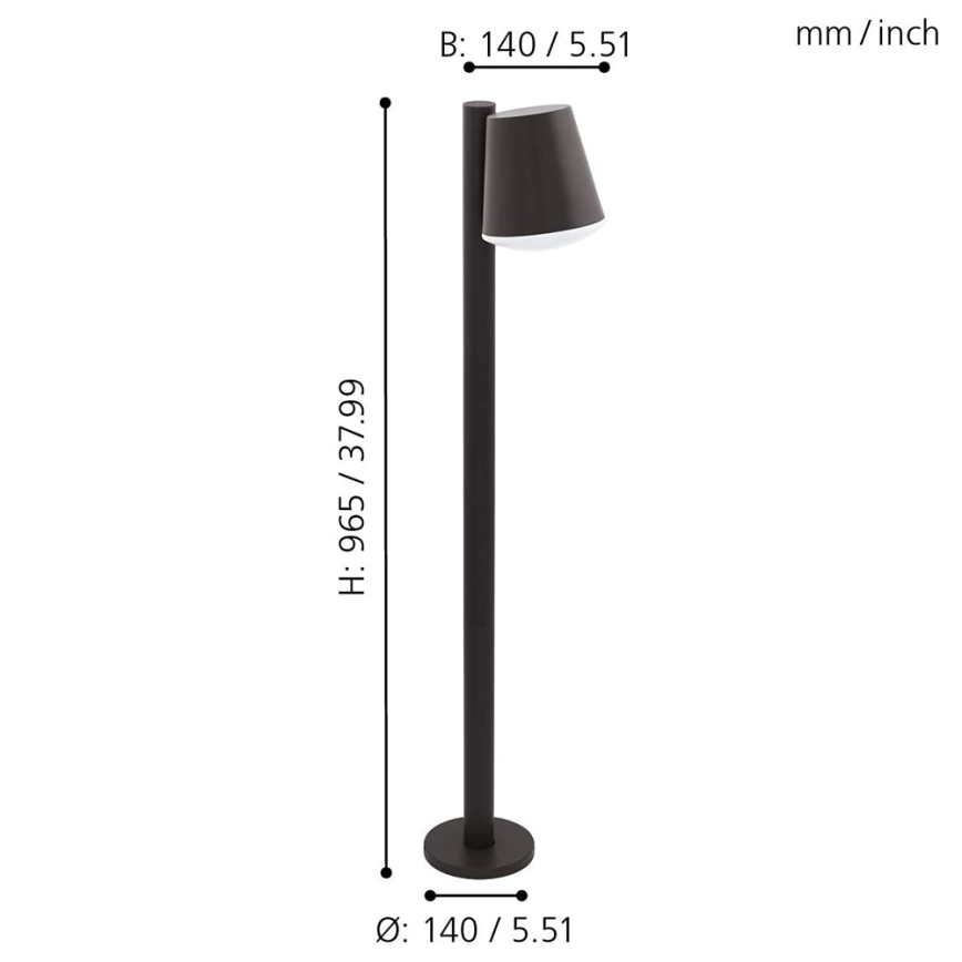Eglo - LED Stmievateľná vonkajšia lampa CALDIERO-C 1xE27/9W/230V antracit IP44