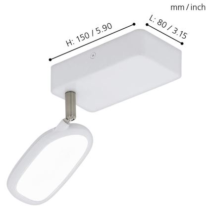 Eglo - LED RGB Bodové svietidlo PALOMBARE-C 1xLED/5W/230V