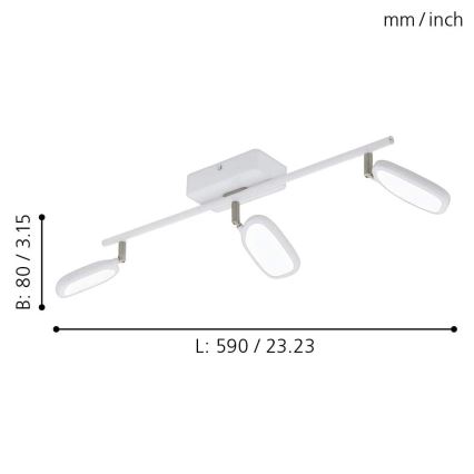 Eglo - LED RGB Bodové svietidlo PALOMBARE-C 3xLED/5W/230V
