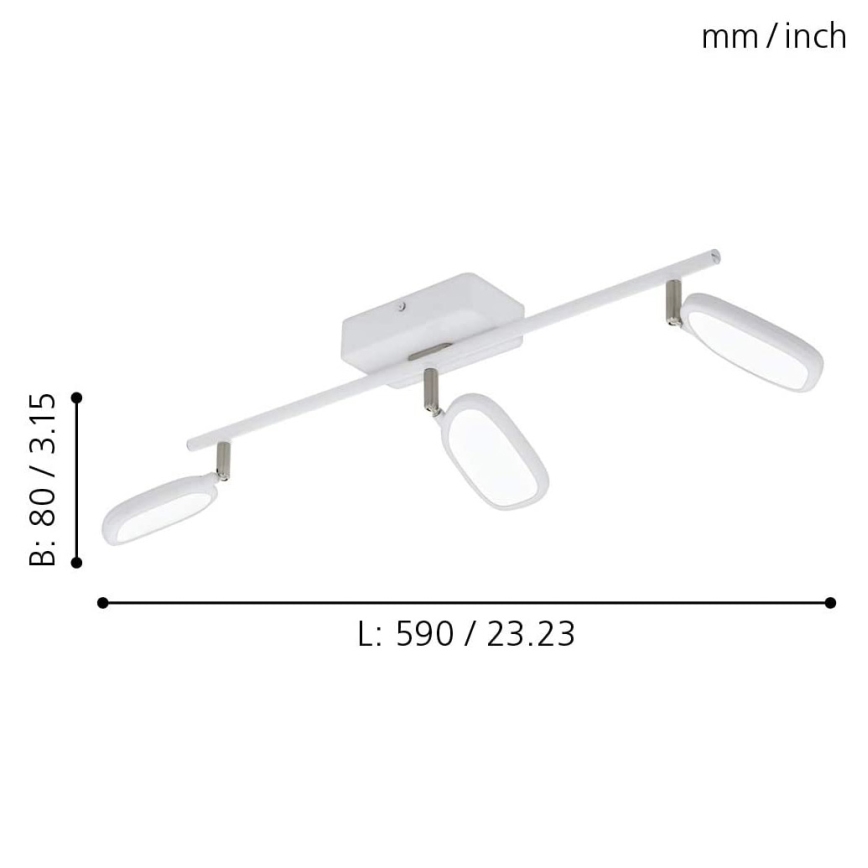 Eglo - LED RGB Bodové svietidlo PALOMBARE-C 3xLED/5W/230V