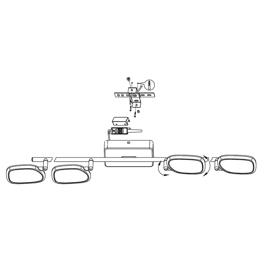 Eglo 97694 - LED RGB Bodové svietidlo PALOMBARE-C 4xLED/5W/230V