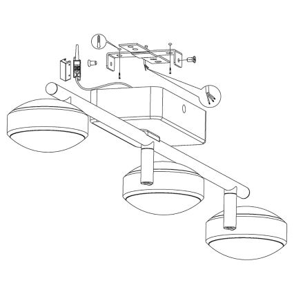 Eglo - LED RGB Bodové svietidlo CORROPOLI-C 3xLED/5W/230V