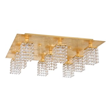 Eglo 97722 - LED Krištáľový prisadený luster PYTON GOLD 9xG9/3W/230V