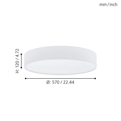 Eglo - LED Stmievateľné stropné svietidlo LED/40W/230V + diaľkové ovládanie