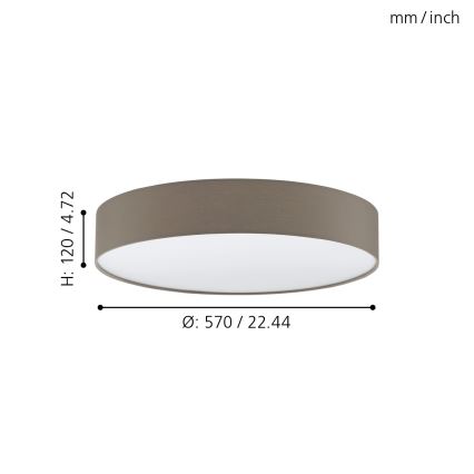 Eglo - LED Stmievateľné stropné svietidlo LED/40W/230V + diaľkové ovládanie