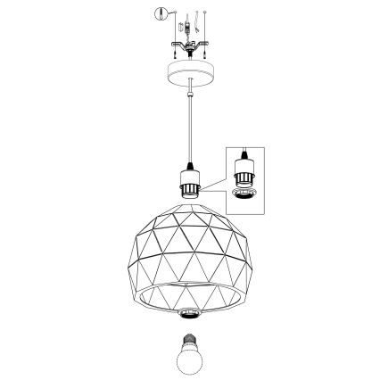 Eglo 97854 - Luster na lanku ROCCAFORTE 1xE27/60W/230V