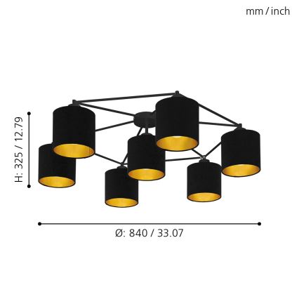 Eglo 97895 - Prisadený luster STAITI 7xE27/40W/230V