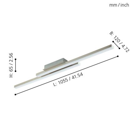 Eglo - LED RGB stmievateľný prisadený luster FRAIOLI-C LED/34W/230V