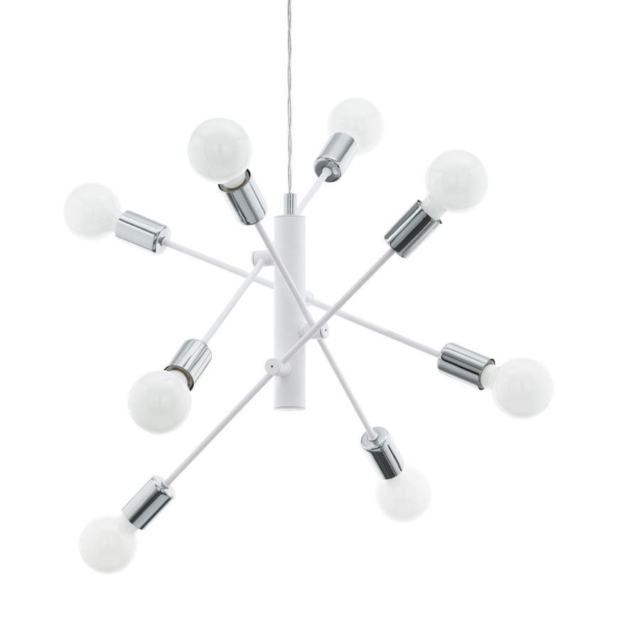 Eglo - Luster na lanku 8xE27/60W/230V biela