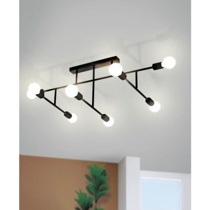 Eglo - Prisadený luster 8xE27/40W/230V čierna