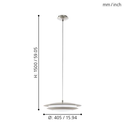 Eglo 98043 - LED RGBW Stmievateľný luster na lanku MONEVA LED/18W/230V