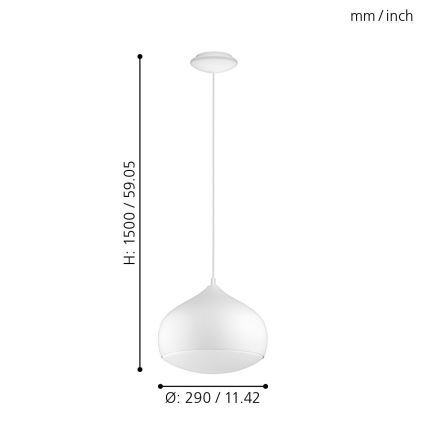 Eglo - LED RGBW Stmievateľný luster na lanku COMBA-C LED/18W/230V Bluetooth