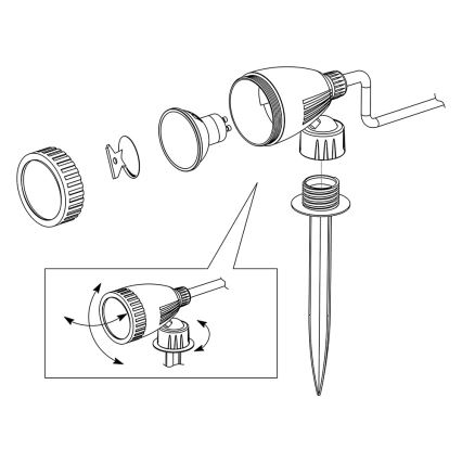 Eglo 98052 - RGB LED vonkajšie svietidlo NEMA-C 1xGU10/5W/230V IP44