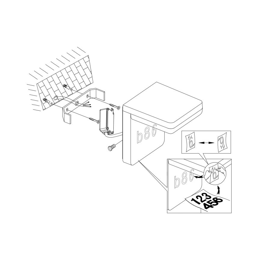 Eglo - LED Domové číslo LED/11W/230V IP44