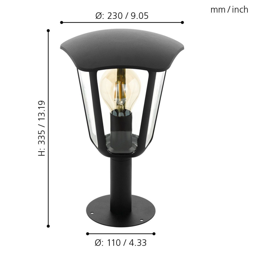 Eglo - Vonkajšia lampa 1xE27/60W/230V IP4výška 335 čierna