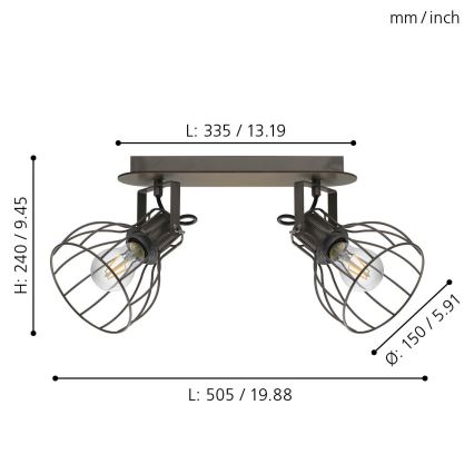 Eglo 98135 - Bodové svietidlo SAMBATELLO 2xE27/40W/230V