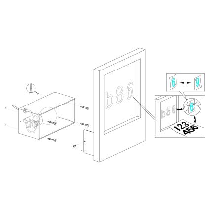 Eglo 98143 - Domové číslo MONTEROS 1xE27/28W/230V IP44 biela