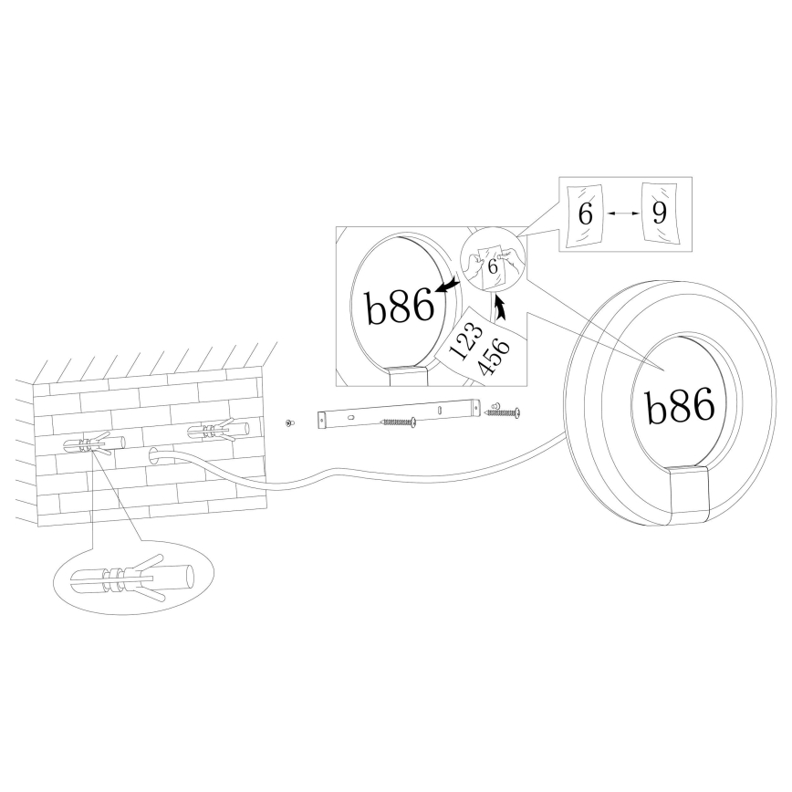 Eglo - LED Domové číslo LED/15W/230V IP44