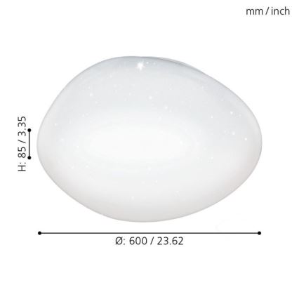 Eglo - LED Stmievateľné stropné svietidlo LED/36W/230V + diaľkové ovládanie