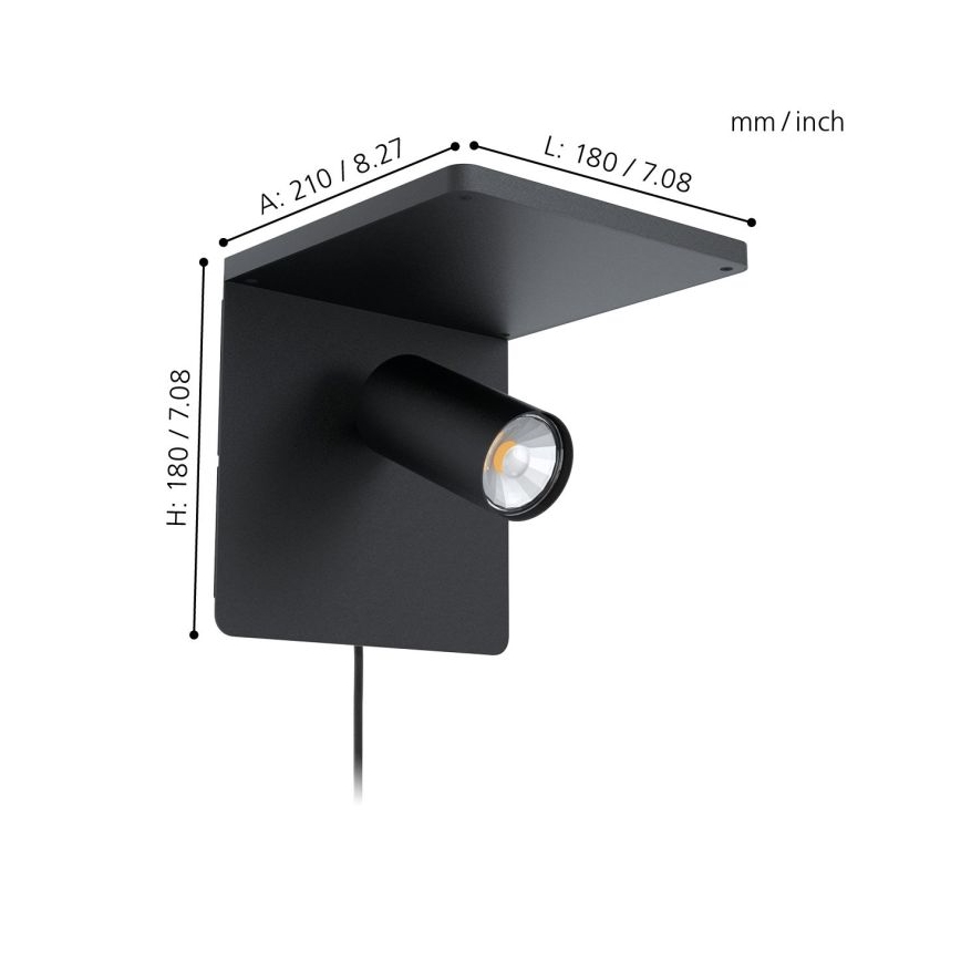 Eglo - LED nástenné svietidlo s bezdrôtovým nabíjaním 1xGU10/5W/230V