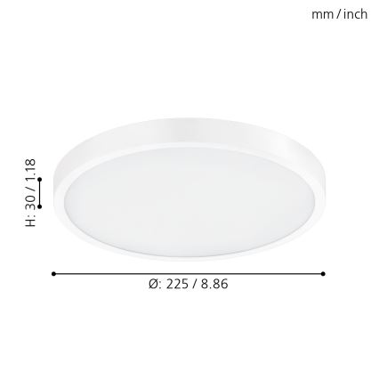 Eglo - LED stmievateľné stropné svietidlo LED/14W/230V + diaľkové ovládanie pr. 22,5 cm