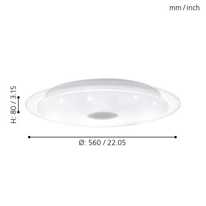 Eglo - LED Stmievateľné stropné svietidlo LED/36W/230V+ diaľkové ovládanie