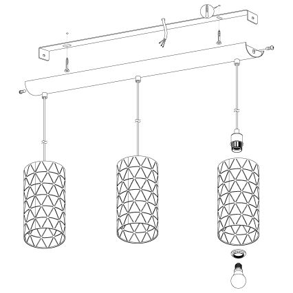 Eglo 98353 - Luster na lanku RAMON 3xE27/40W/230V