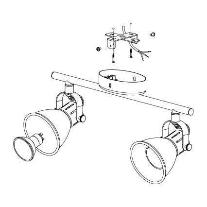 Eglo 98394 - LED Bodové svietidlo SERAS 2xGU10/3,3W/230V