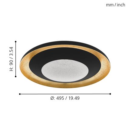 Eglo - LED Stmievateľné stropné svietidlo LED/24,5W/230V + diaľkové ovládanie